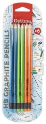 Optima Grafitceruza OPTIMA HB háromszögletű radíros 6 darabos (100147) - mystock