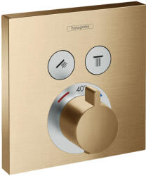 Hansgrohe Shower Select, rejtett termosztatikus csaptelep 2 készülékhez, szálcsiszolt bronz 15763140 (HAN-15763140)