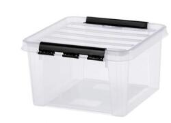 Smartstore Műanyag tárolódoboz, 8 liter, fekete fogantyúkkal, SMARTSTORE Classic 12, átlátszó - officeland