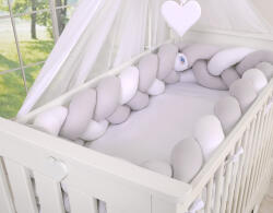 BabyLion Prémium Fonott rácsvédő XXL - Szürke-Fehér-Szürke - manopalota