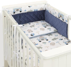 MT Textil MTT Velvet 3 részes ágyneműhuzat szett (100x135cm) - Szafari állatai - Sötétkék betéttel - manopalota