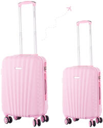 Leonardo Da Vinci Leonardo Da Vinci Kabinbőrönd Szett Számzárral, Teleszkópos Karral, Kivehető Kerekekkel - XS és S méret - Rózsaszín (6067_set_pink)