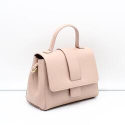  Bőr sötétbézs erezett ráhajtós kicsi női kézi / válltáska