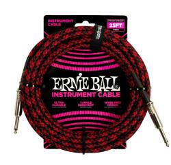 Ernie Ball 6398 fekete-piros szövetkábel 7.5m