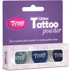 TyToo csillámpor szett - 3x2, 5 ml - azúrkék, tengerkék, zafírkék (MEZ-5999094500808)