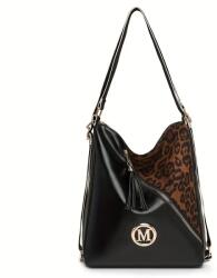  Női Válltáska/Hátizsáká Alakítható-Párduc- Fekete- (DK1273282-1)