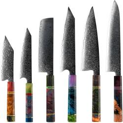 HARAHU Set de cuțite de bucătărie damascene IK-27680 - Multi KP27680