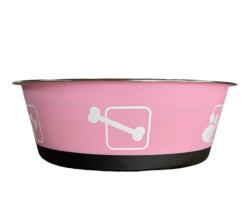 Nunbell Kisállat rozsdamentes fém tál műanyag burkolattal-XL - Rózsaszín