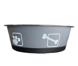 Nunbell Kisállat rozsdamentes fém tál műanyag burkolattal-XL - Szürke