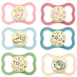 MAM Játszócumi Supreme Night, Világítós, dupla, megújult! szilikon lapított (méret: 3) 16+ hó (2 db/cs) - babybear