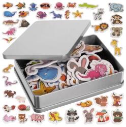 Kruzzel 40 darabos állatos hűtőmágnes készlet fémdobozzal (00022616)