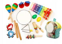 ECOTOYS 10 darabos gyermek hangszerkészlet hátizsákkal, 3+ év (MA01)