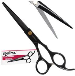 Soulima 21461 fekete professzionális fodrász olló, 17 cm, 6, 5 cm penge (00021461)