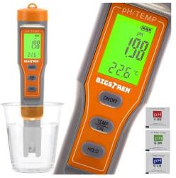Bigstren Digitális pH- és vízhőmérő ATC funkcióval, vízálló LCD kijelző, 0-14 pH (00023534)