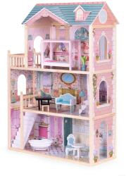 ECOTOYS 3 szintes fa babaház 11 bútorral (8106)