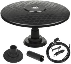 Maclean Aktív 360° DVB-T/T2 TV antenna mágneses talppal 12/24V járművekhez (62992)