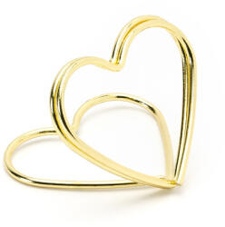  Helykártyatartók Szívek, arany, 2, 5 cm (1 pkt / 10 db. ) (PCH1-019)