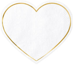  Szíves szalvéta, 14, 5x12, 5 cm (1 db / 20 db) (SPK12-019ME)