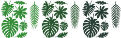  Dekorációk Aloha - Trópusi levelek, keverék (1 pkt / 21 db. ) (ZDA1)