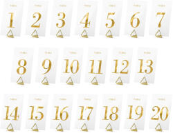  Átlátszó asztali számok, arany, 7x12cm (1 pkt / 20 db. ) (KPZ4-019ME)