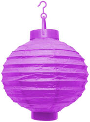  Lila papír lampion 20 cm - LED-es (LL_20)