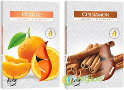 BISPOL Set Lumanari Tip Pastila Aroma Portocala 6 buc. + Set Lumanari Tip Pastila Aroma Scortisoara 6 buc. Pachet PROMO