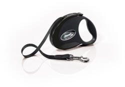 flexi FLEXI Style, lesă retractabilă câini, nylon, negru, S(12kg, 3m)