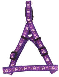 Nobleza Lila színű színes mintás textil hám "M" méret (Sz2.0 cm x H40-60 cm) (017218_L)