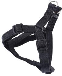 Nobleza Fekete bőr hatású nyomott mintás kutyahám "XS" méretű (Sz1.0 cm x H25-40 cm) (015627_FKT)