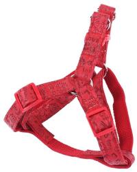 Nobleza Piros bőr hatású nyomott mintás kutyahám "L" méret (Sz2.5 cm x H60-70 cm) (015832_P)