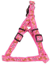 Nobleza Rózsaszín színű színes mintás textil hám "M" méret (Sz2.0 cm x H40-60 cm) (017218_R)