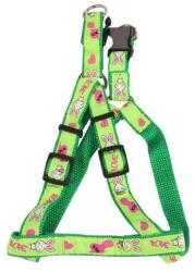 Nobleza Zöld színű színes mintás textil hám "S" méret (Sz1.5 cm x H30-45 cm) (017201_Z)