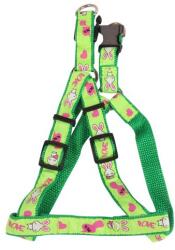 Nobleza Zöld színű színes mintás textil hám "L" méret (Sz2.5 cm x H50-70 cm) (017225_Z)