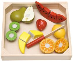 Woodyland Set de joaca din lemn Hape - Fructe de taiat cu tavita (90670) Bucatarie copii
