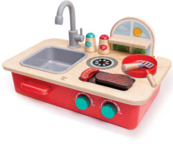 Hape Jucarie din lemn mini bucatarie cu chiuveta Hape 7 piese (E3201A) Bucatarie copii