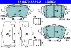 ATE set placute frana, frana disc ATE Ceramic 13.0470-5531.2 (13.0470-5531.2)