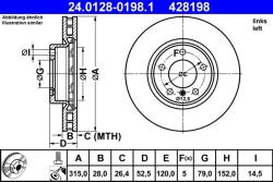ATE Disc frana ATE 24.0128-0198.1 (24.0128-0198.1)