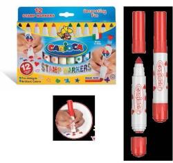 CARIOCA Set 12 markere lavabile, cu 12 stampile diverse forme, cutie carton, CARIOCA Stamp markers (CA-42240)