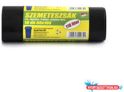 Szemeteszsák 110 liter 60 x 100 cm 25 mikron 10 db/tekercs fekete (60748) - nyomtassotthon