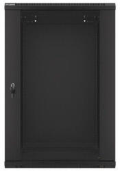 Lanberg 19" Fali Rack Szekrény - 18U, 600x600mm, Üvegajtós, Fekete