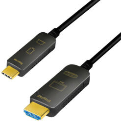 LogiLink USB 3.2 Gen2 Type-C kábel, C/M-HDMI/M, 4K/60 Hz, AOC, 15 m