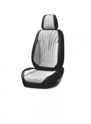  Univerzális autósüléshuzat-szett, első-hátsó, fekete és szürke ecobőr