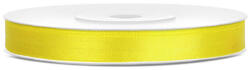  Dekor szaténszalag, sárga, 6mm/25m