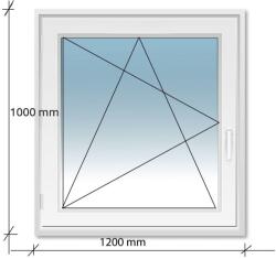 Decco 120x100 Bukó - Nyíló műanyag ablak Decco 71 profil 2 retegű üvegezés