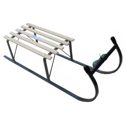  Szánkó Retró Ovi, Fém Váz+fa ülőke 31x43x100cm, 4, 5kg, Háttámla Nélküli