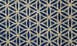 Praktiker Living Praktiker Lábtörlő Kókusz 75x45cm Kék/bézs Mintás