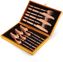 TRENDY S TRENDY'S rozsdamentes acél evőeszköz készlet, 12 részes, rózsaszín (TCM-26R)