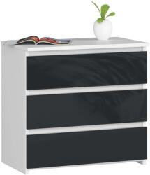 AKORD Cl3 Éjjeliszekrény - 3 Fiókos - 60 cm - Fehér/Grafit (OP0LCL-POLGRAFIT)