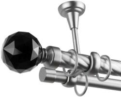 Cristal Noir Dupla Csavart Függönyrúd - 360 cm