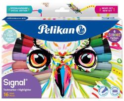 Pelikan Textmarker Signal, 16 Culori, 10 Pastel + 6 Neon, Blister, Pelikan (HRZ-825078)